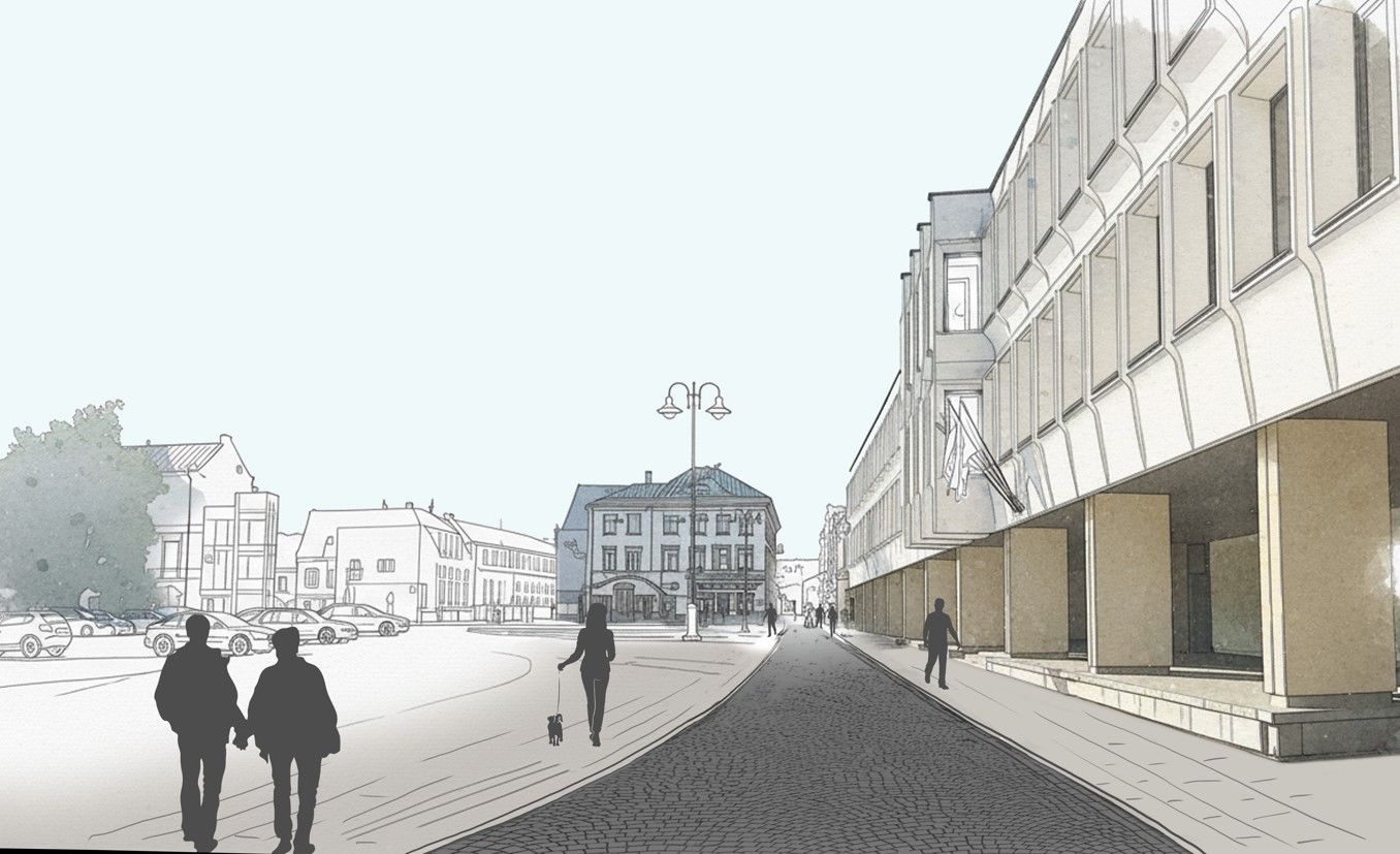 Vilniaus Gatvės Fragmentas Ties Radvilų Rūmais Ir Lr Sveikatos Apsaugos Ministerija
