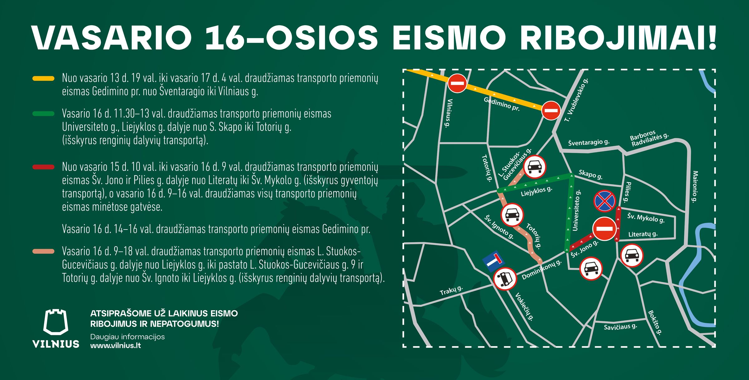 Eismo Ribojimų Schema, Vasario 16 Oji