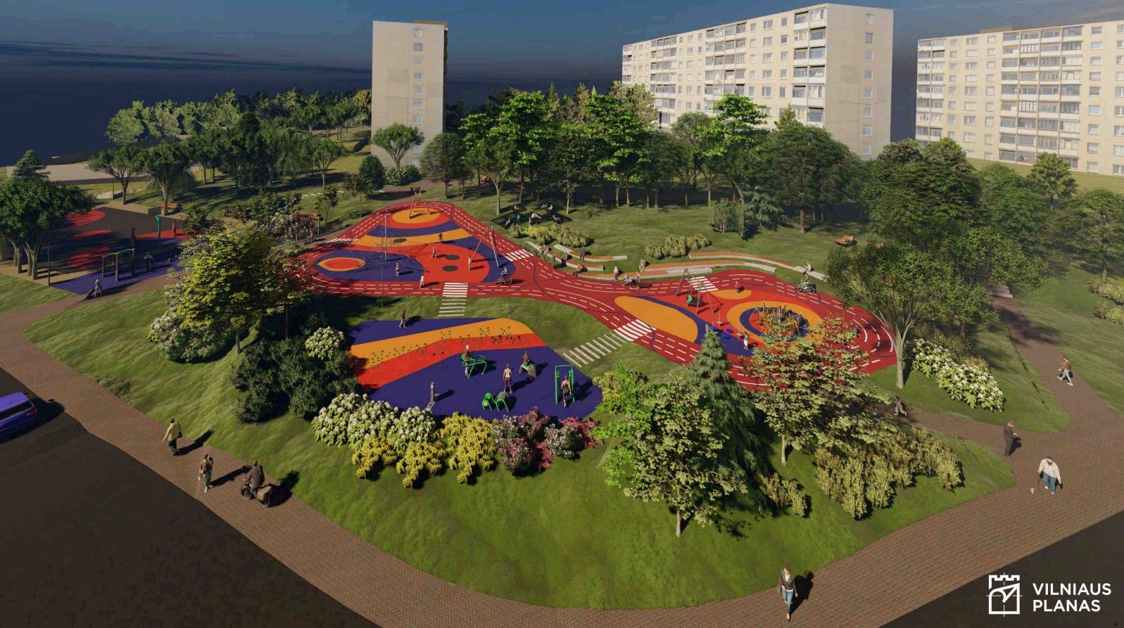 Viešoji Erdvė Ties Žirmūnų 111 B Vilniaus Plano Vizualizacija