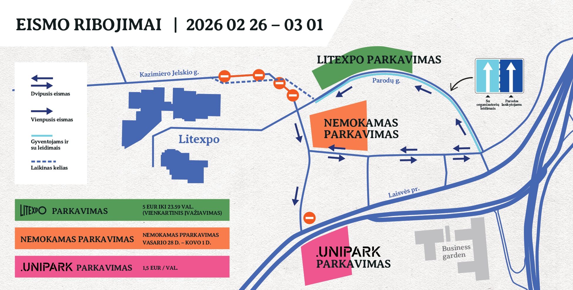 Vilniaus Knygų Mugė, Eismo Organizavimas