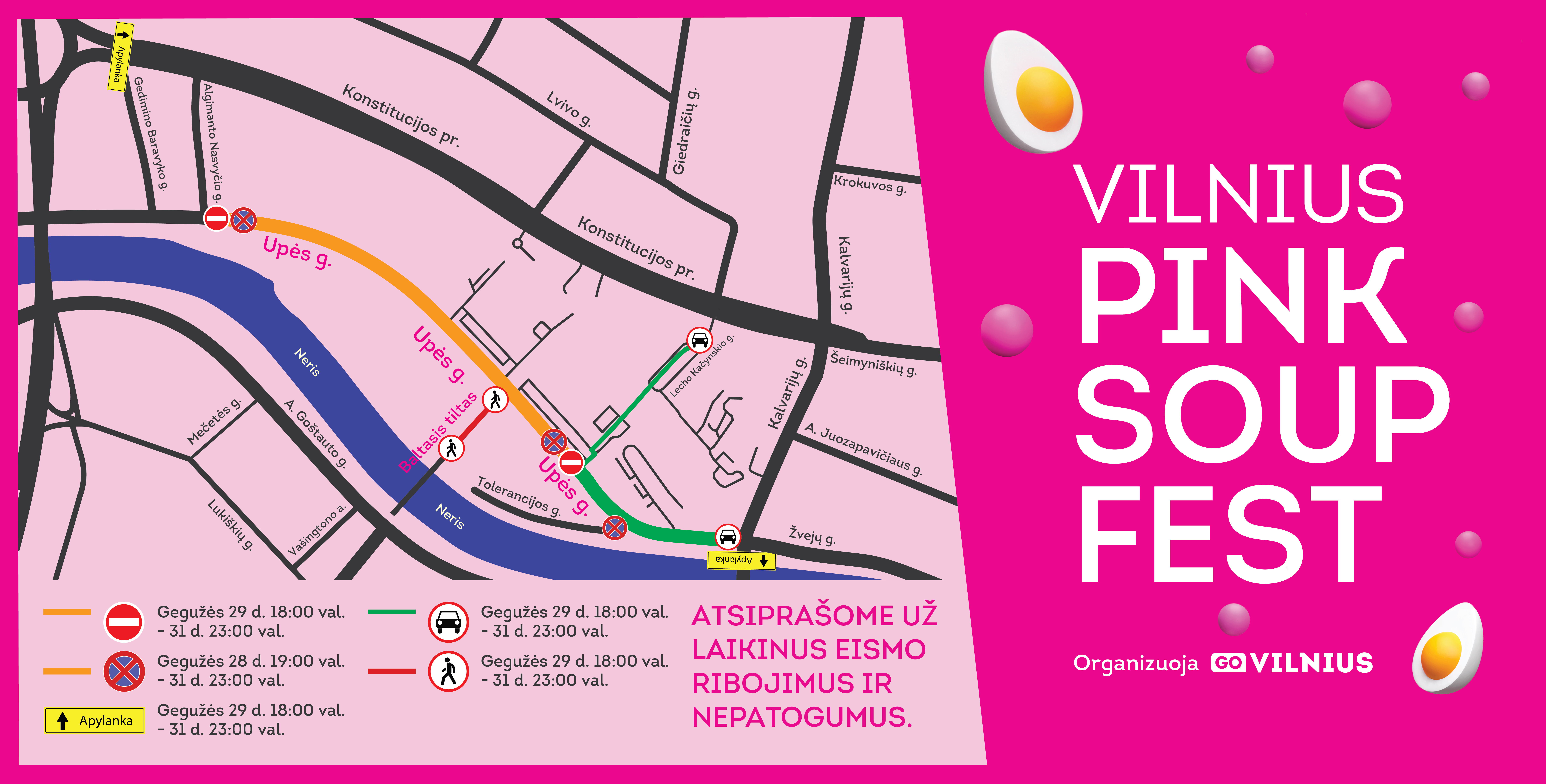 Vilnius Pink Soup Fest Žemėlapis Baltasis Tiltas 05.19