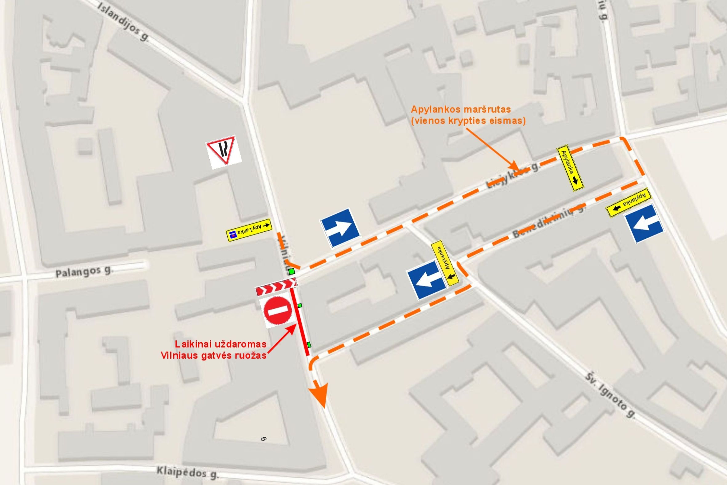 Dalies Vilniaus Gatvės Eismo Ribojimų Schema
