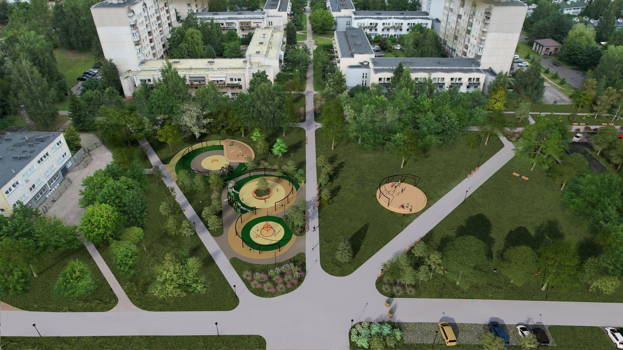 Ugnijos Skveras Ir Čikagos Alėja. Vilniaus Vystymo Kompanijos Vizualizacija