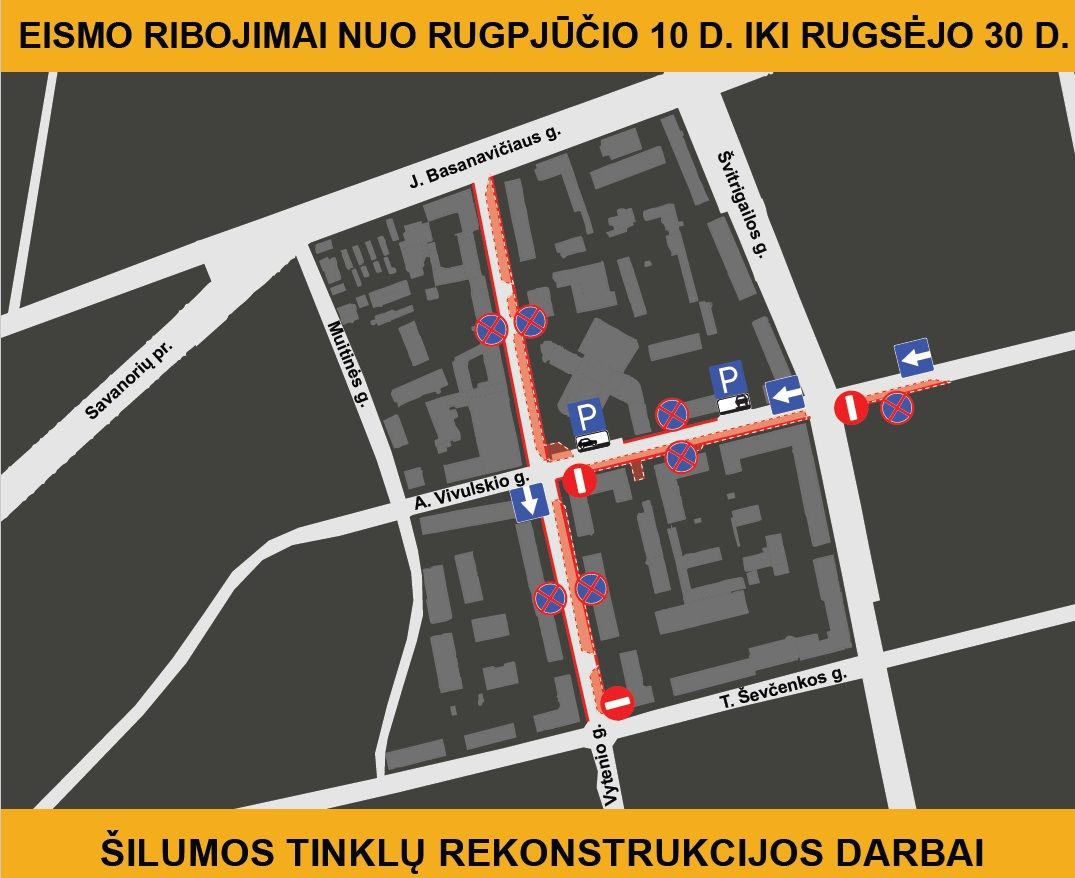 Eismo Ribojimai Vytenio Vivulskio G.