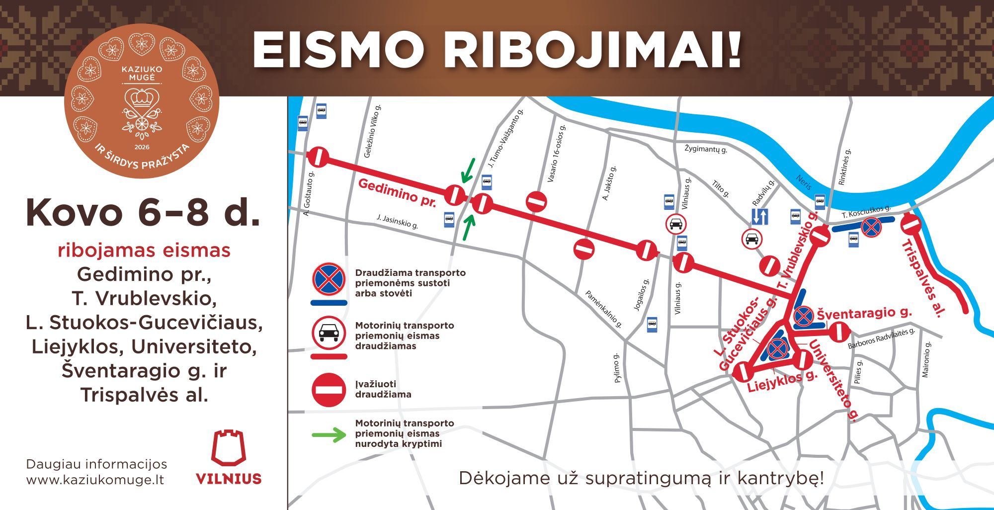 Kaziuko Mugė, Eismo Ribojimai