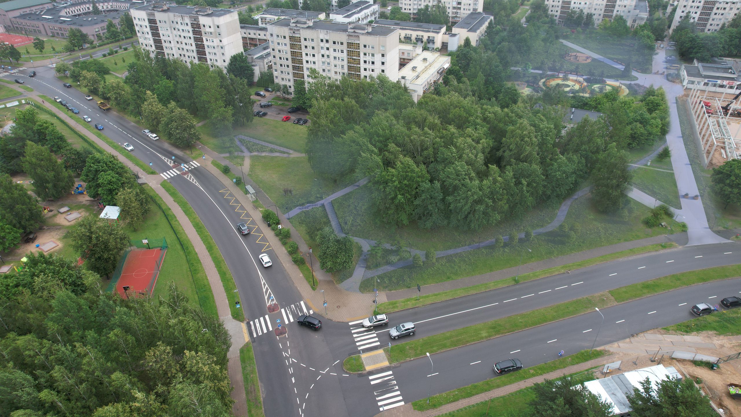 Ugnijos Skveras Ir Čikagos Alėja 1. Vilniaus Vystymo Kompanijos Vizualizacija
